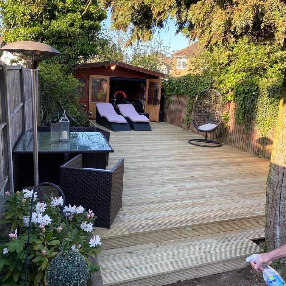 A completed landscaping project by J P Building Services
