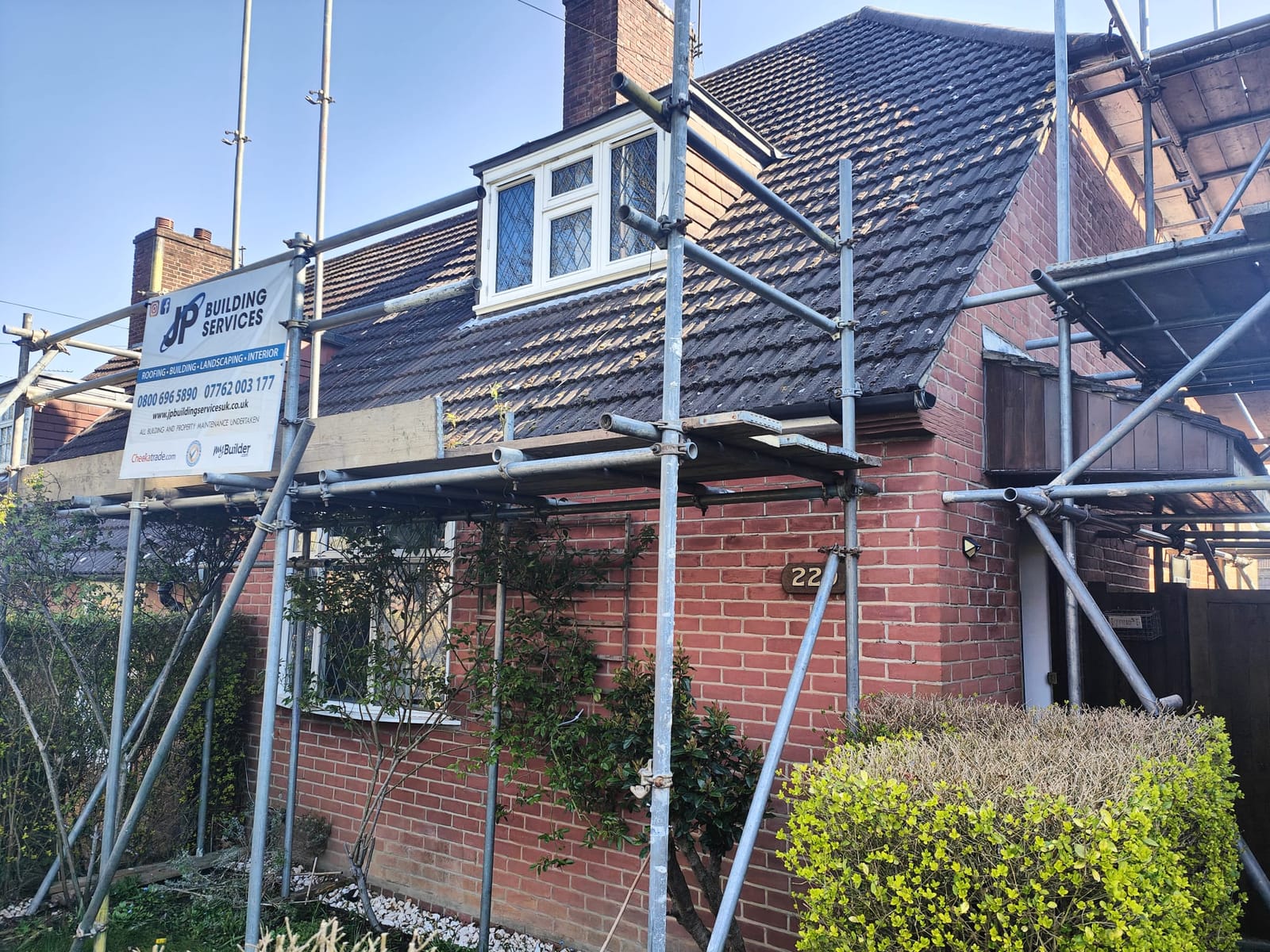 A completed roofing and building project by J P Building Services