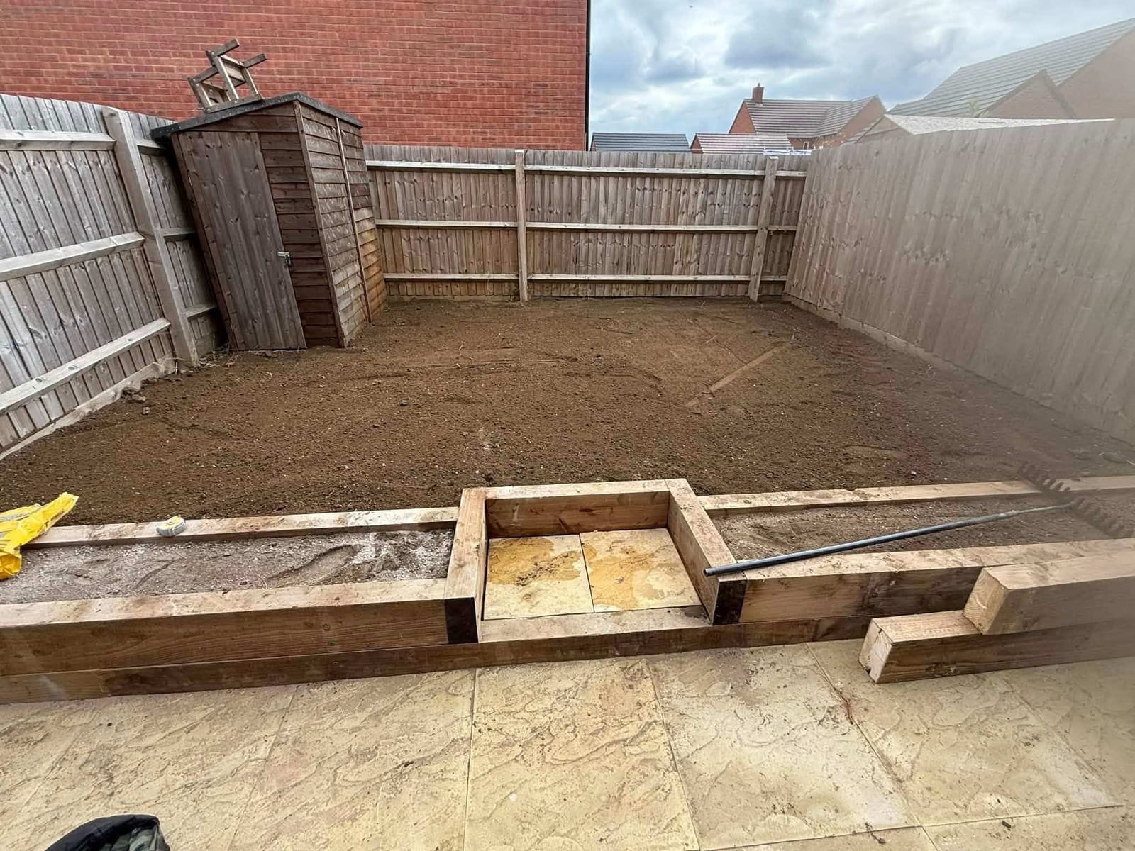 A completed landscaping project by J P Building Services