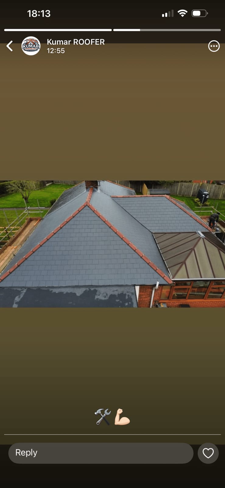 A completed roofing and building project by J P Building Services