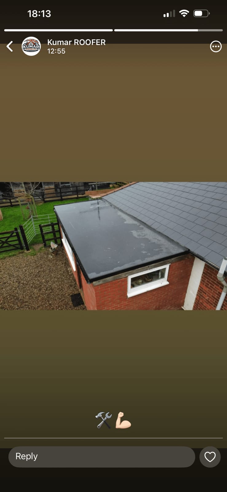 A completed roofing and building project by J P Building Services