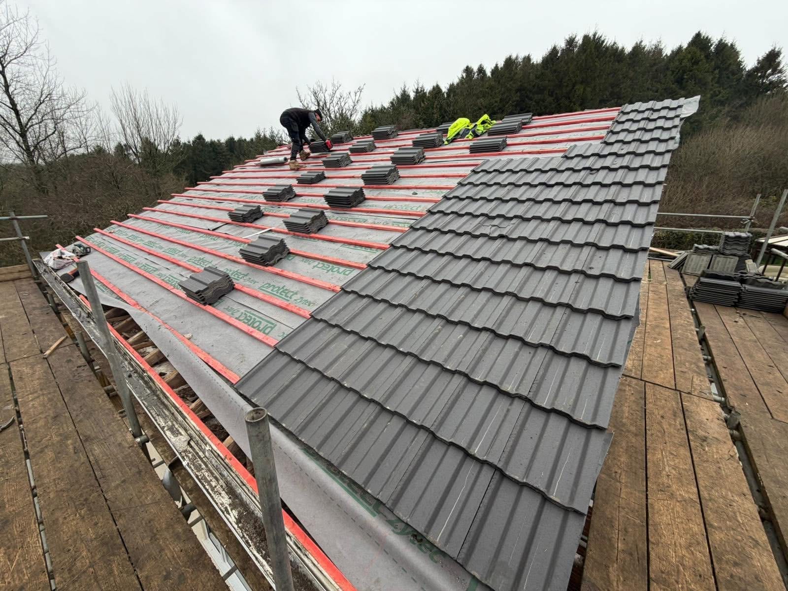 A completed roofing and building project by J P Building Services