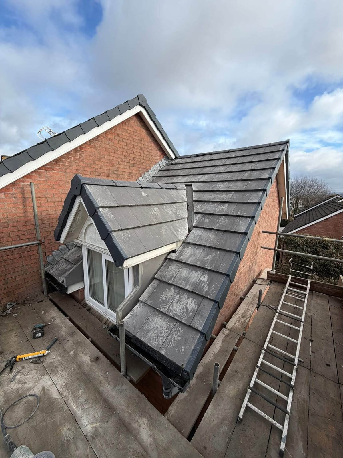A completed roofing and building project by J P Building Services