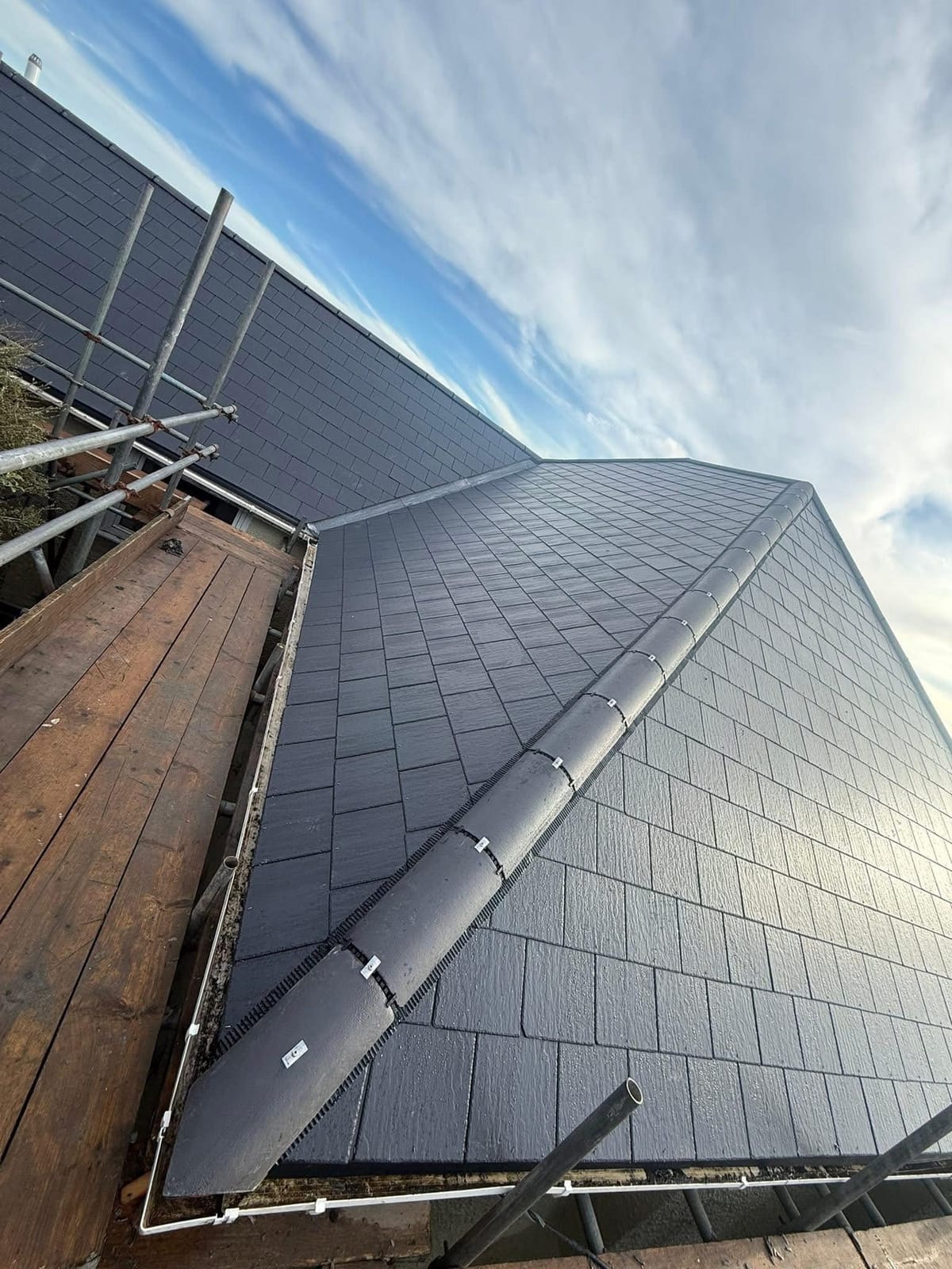A completed roofing and building project by J P Building Services
