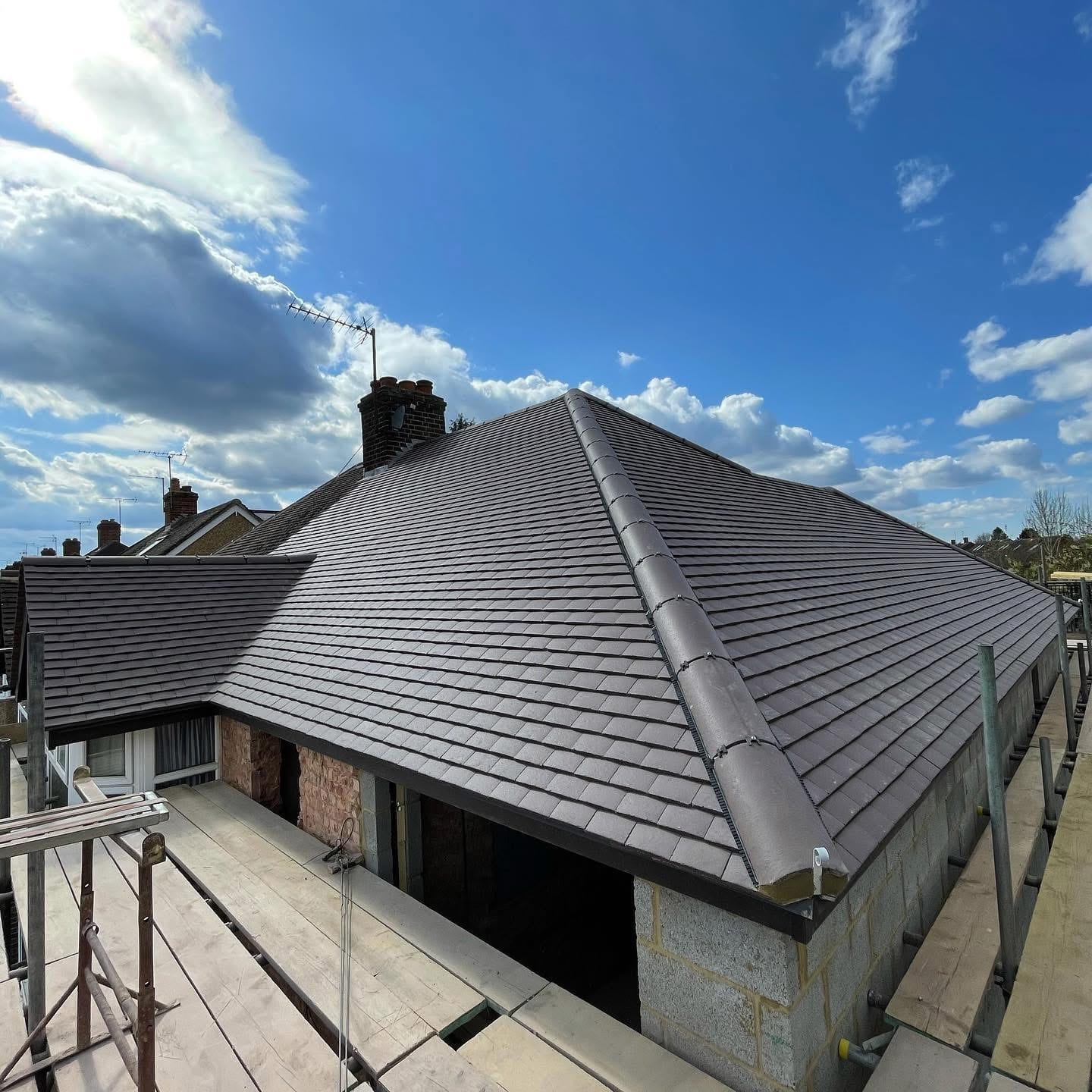 A completed roofing and building project by J P Building Services