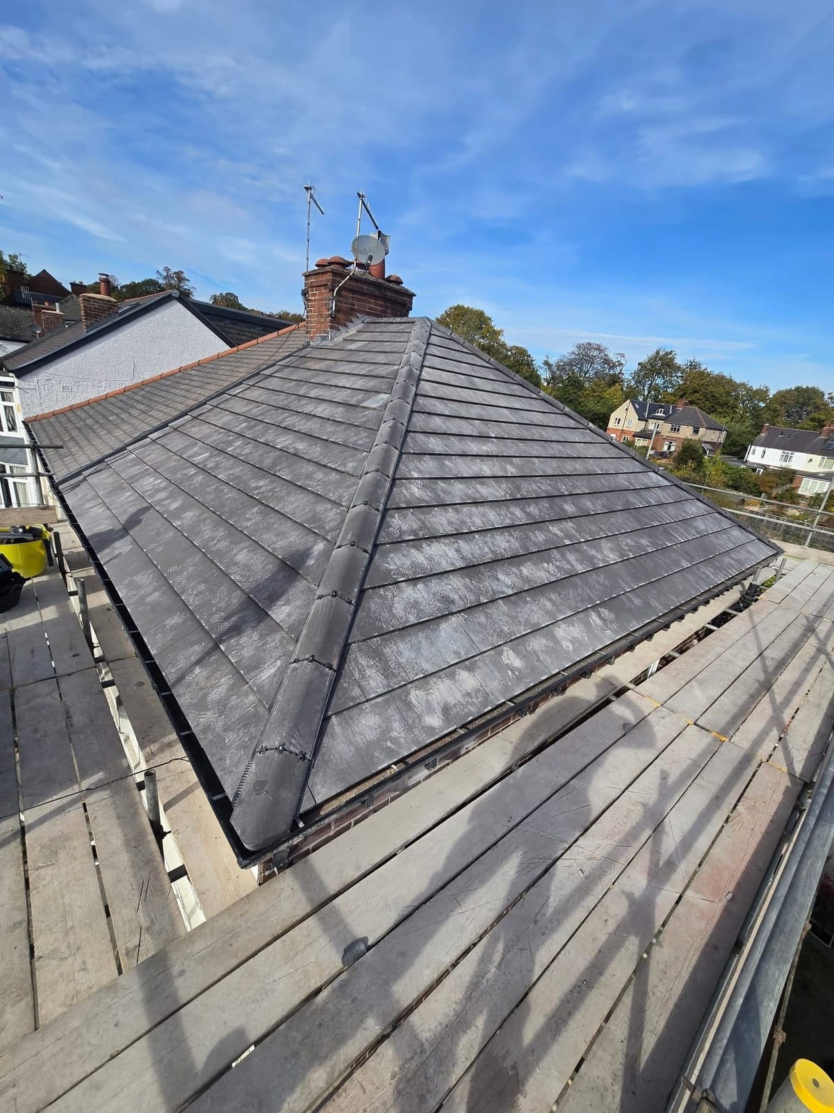 A completed roofing and building project by J P Building Services