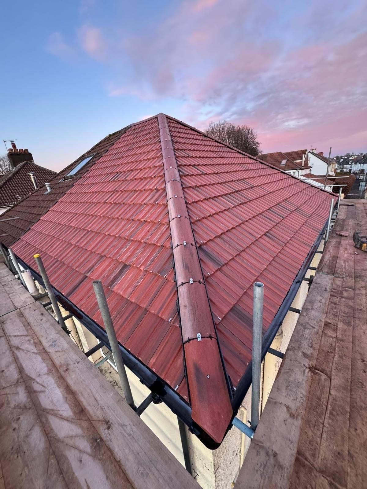A completed roofing and building project by J P Building Services