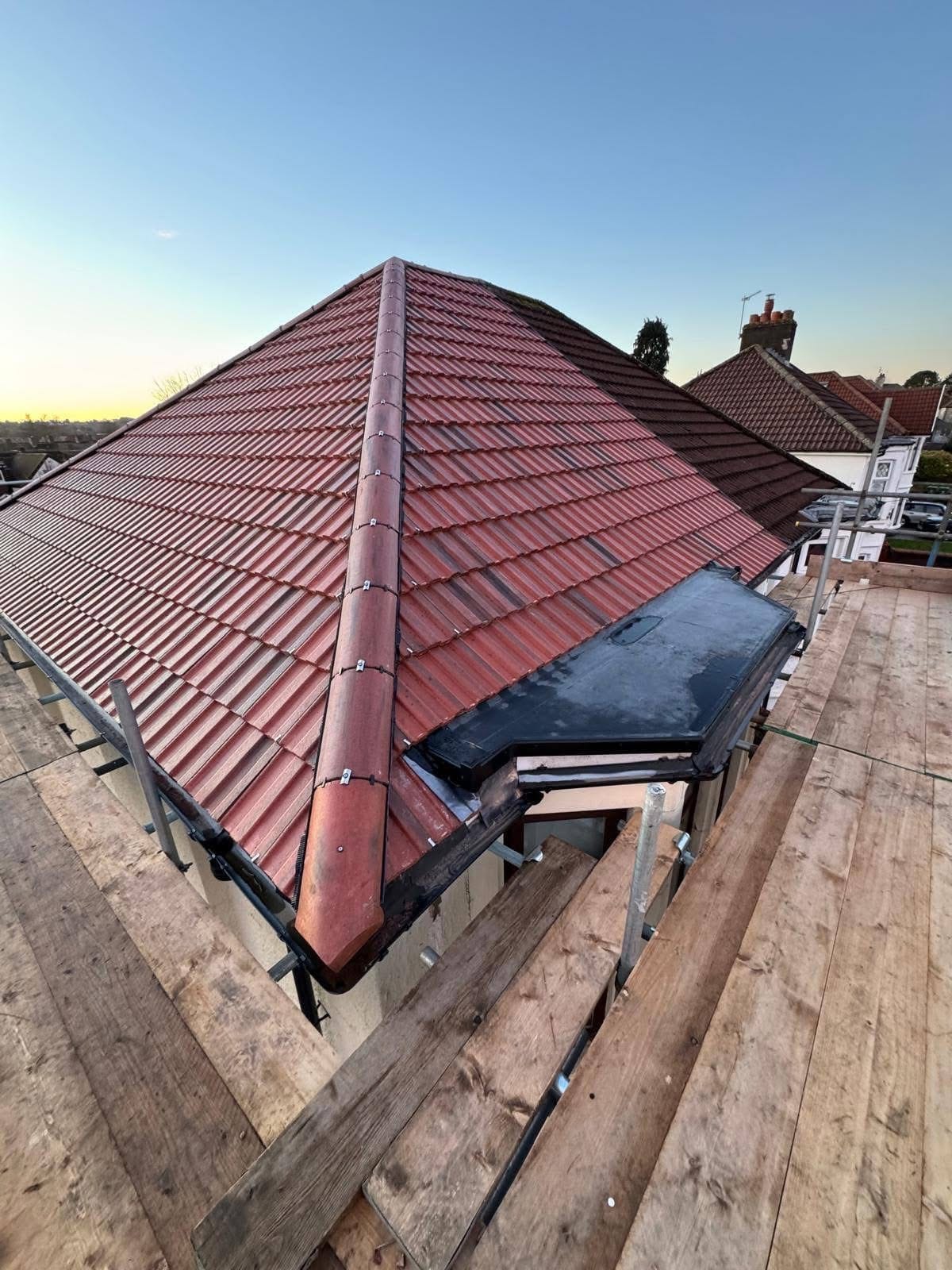 A completed roofing and building project by J P Building Services