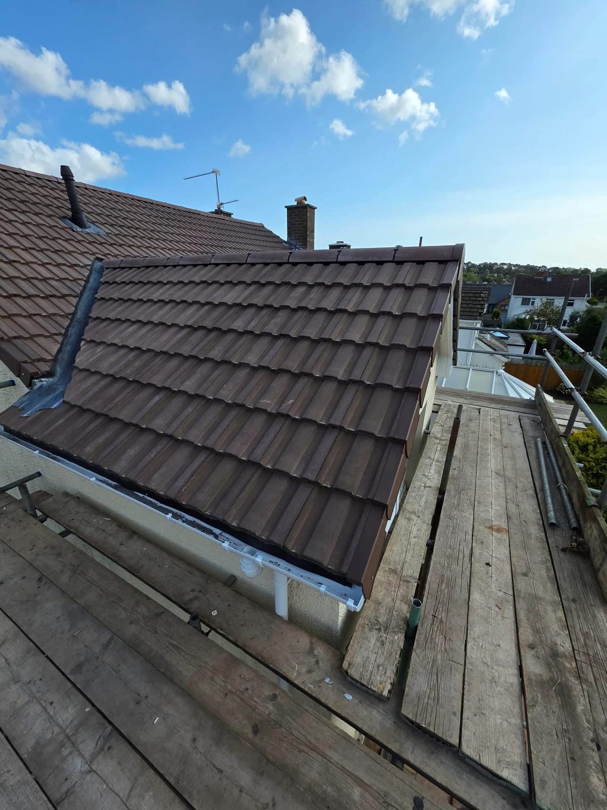 A completed roofing and building project by J P Building Services