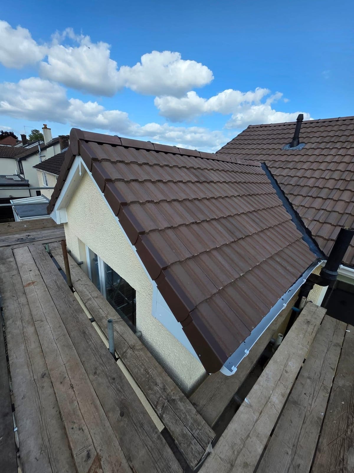 A completed roofing and building project by J P Building Services