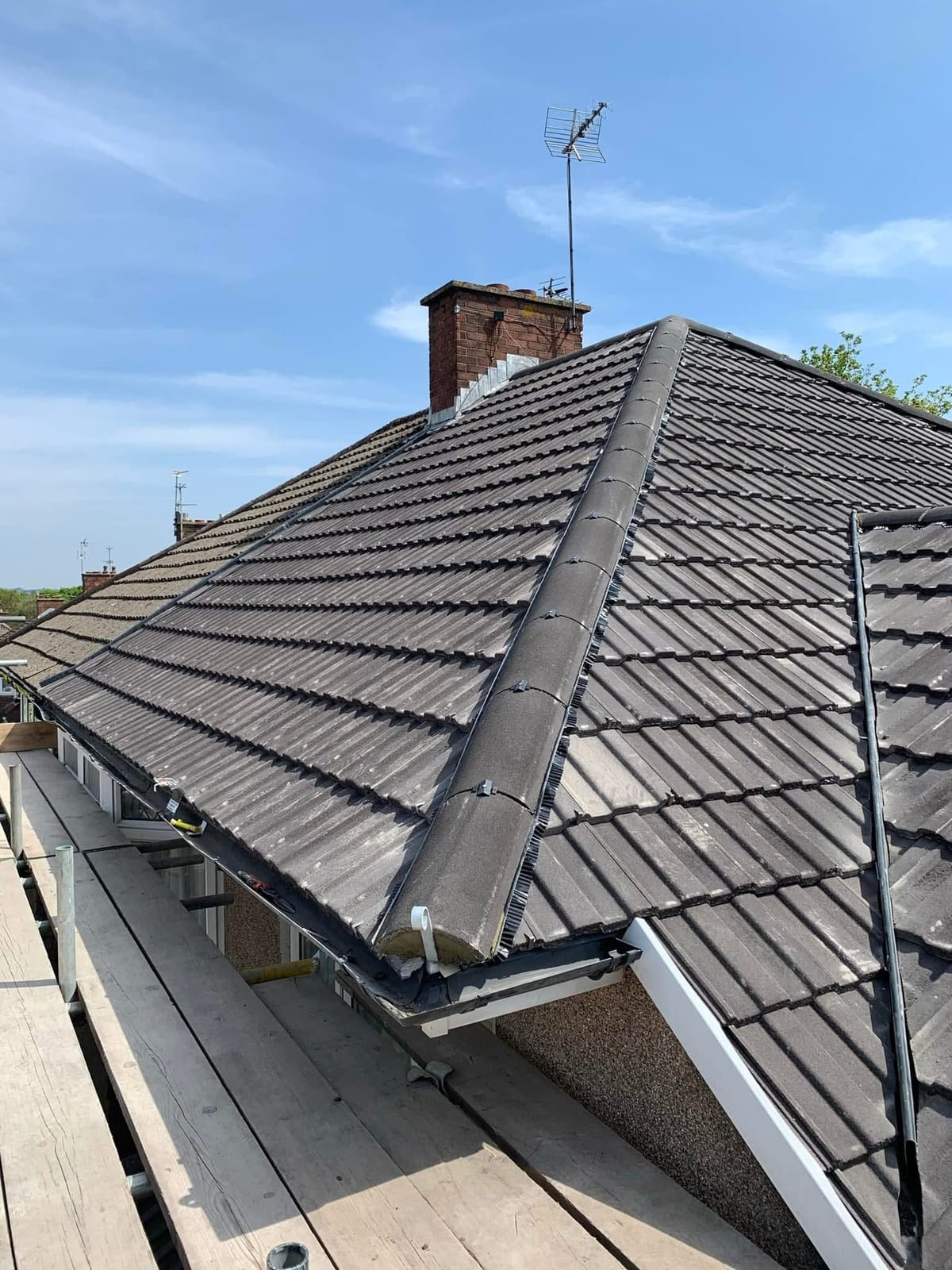 A completed roofing and building project by J P Building Services