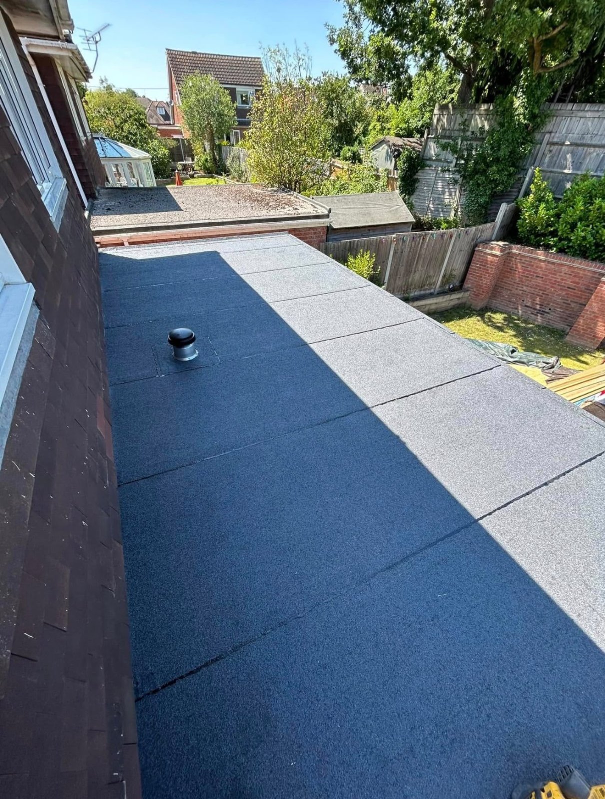 A completed flat roof by J P Building Services
