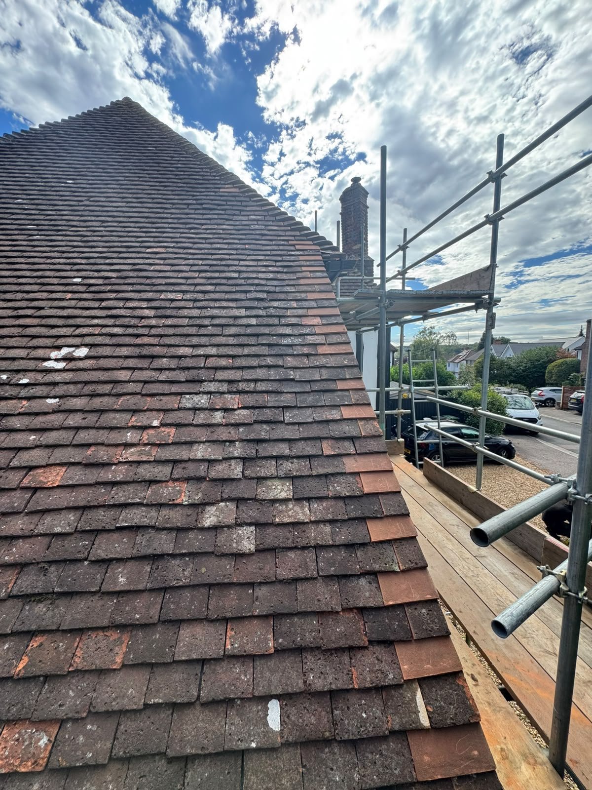 A completed tiled roof by J P Building Services