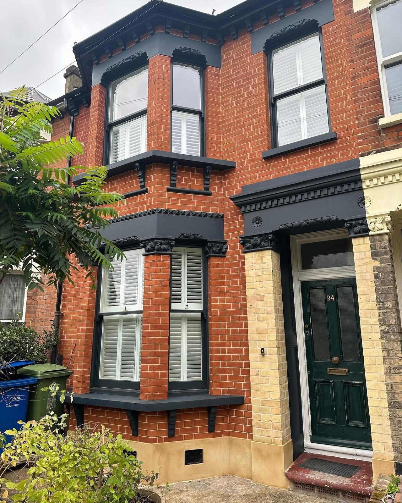 A restored period terrace frontage by J P Building Services