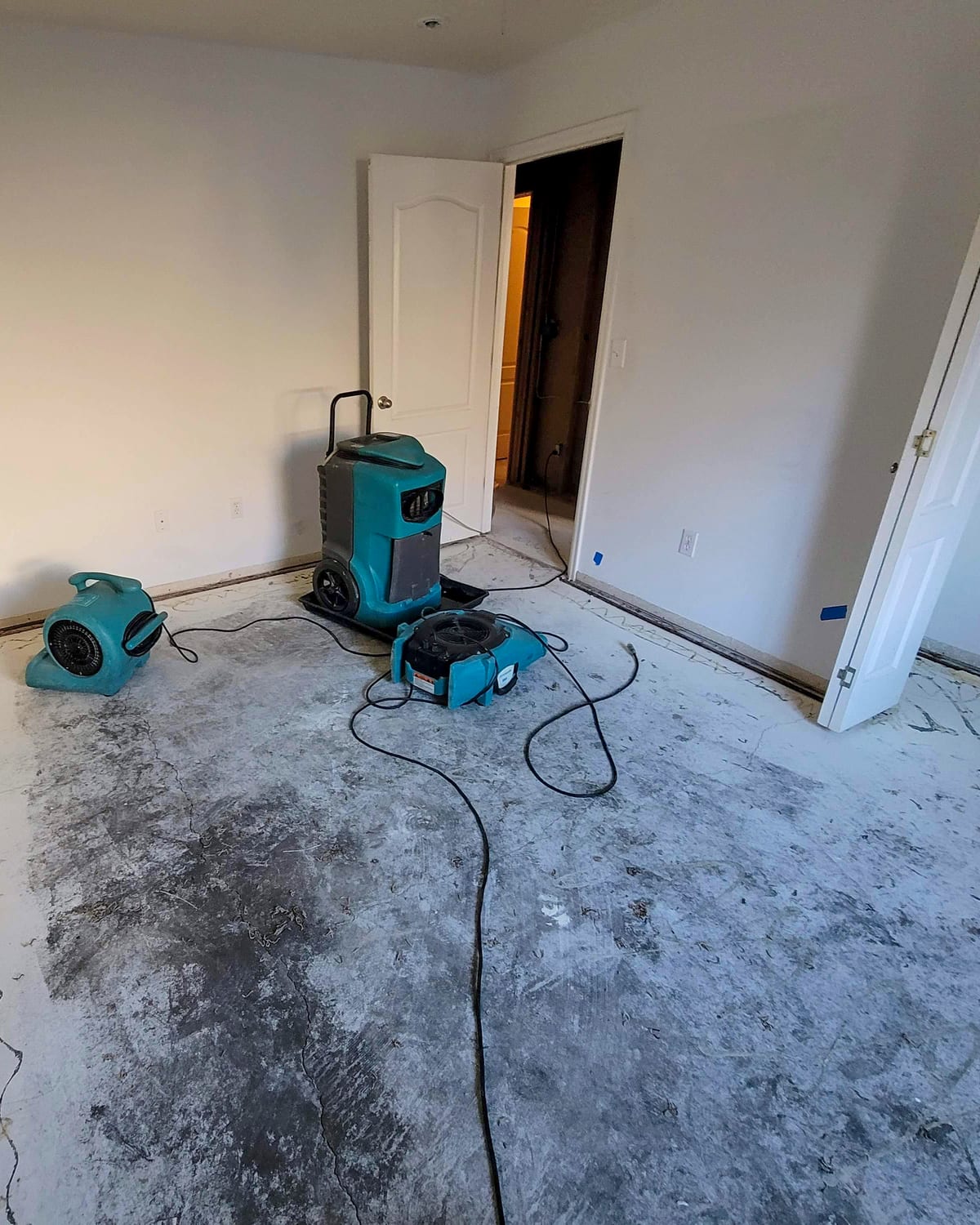 A wall being treated for damp