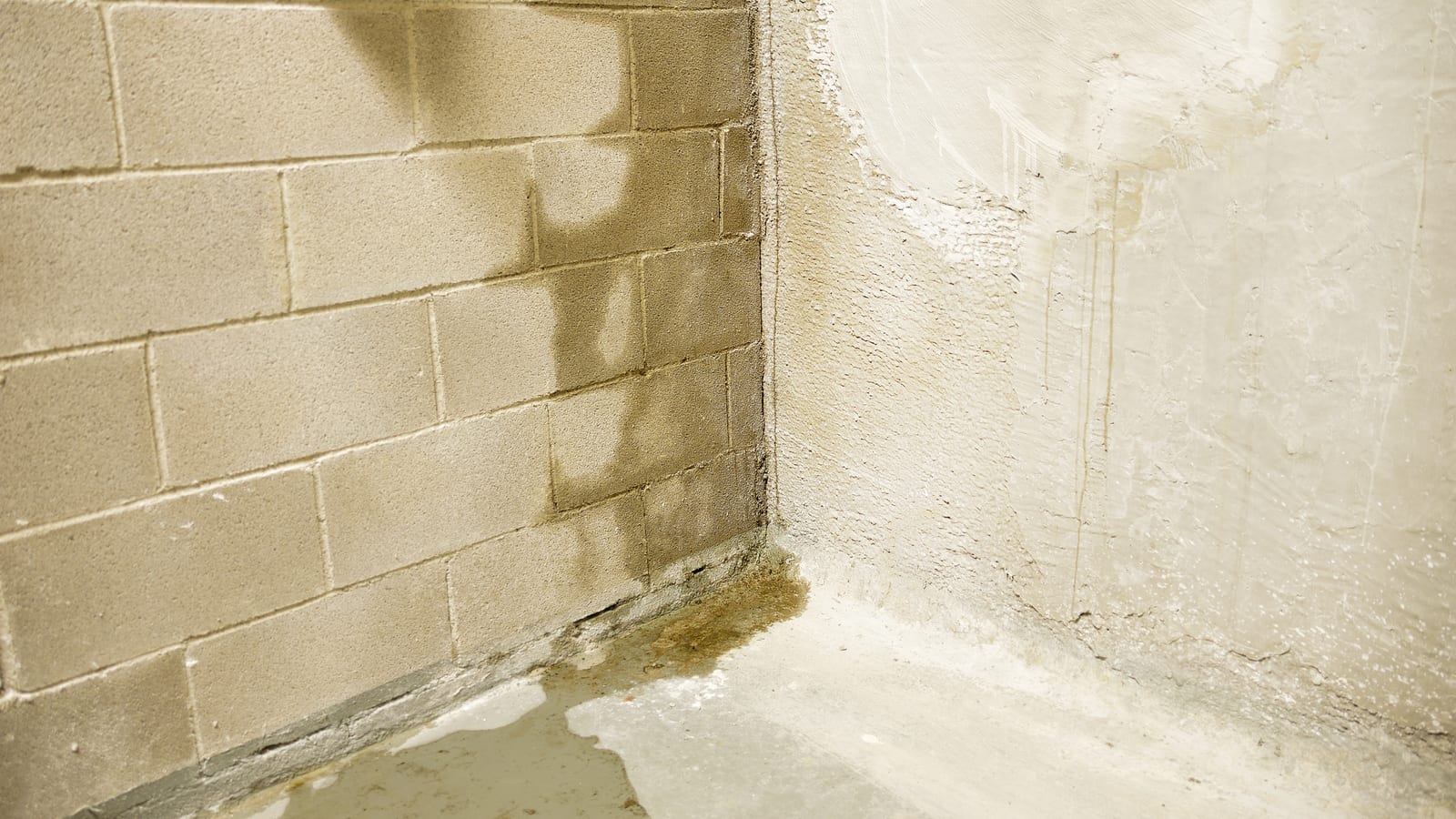 A wall being treated for damp