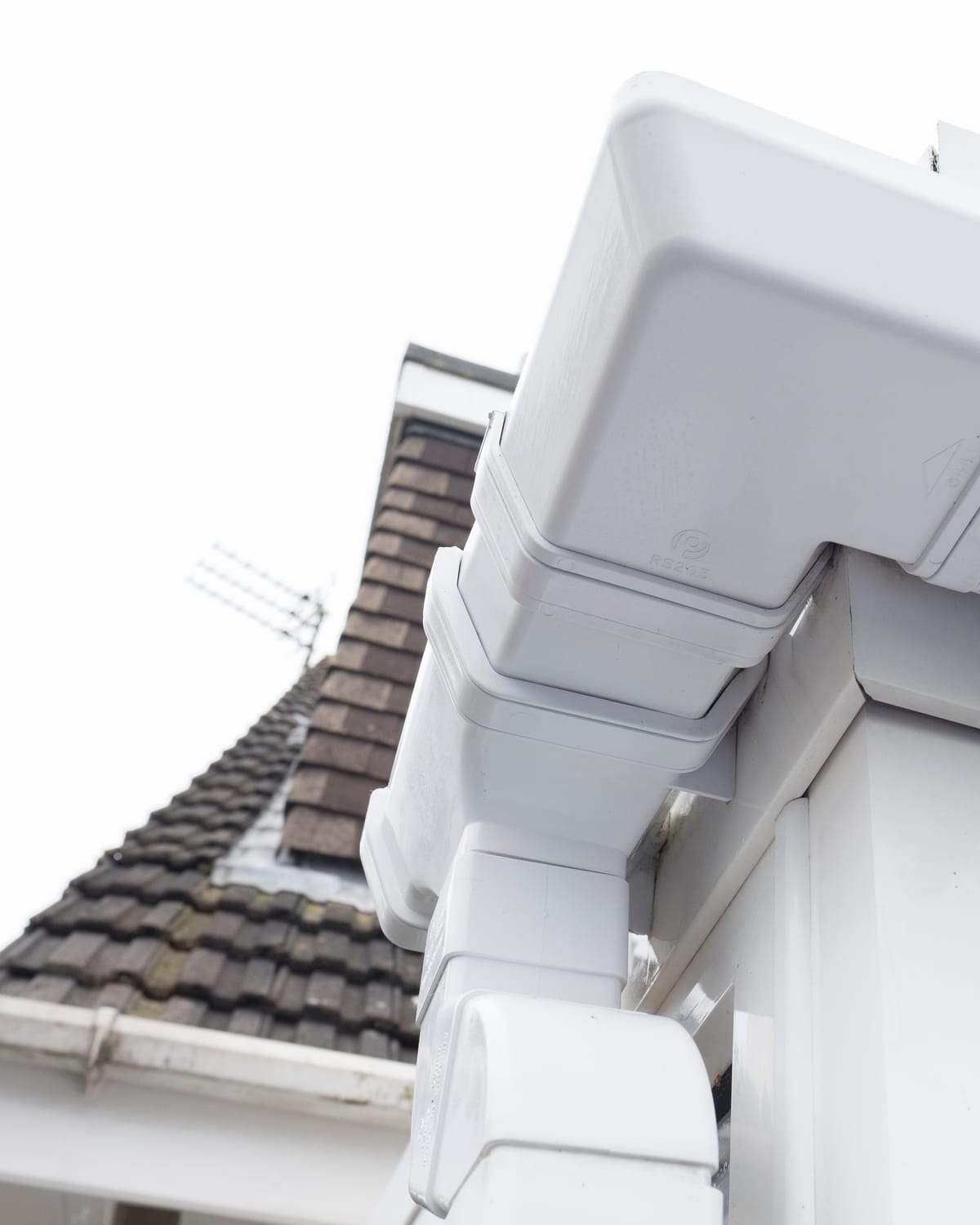 New white UPVC fascias, soffits and guttering on a house