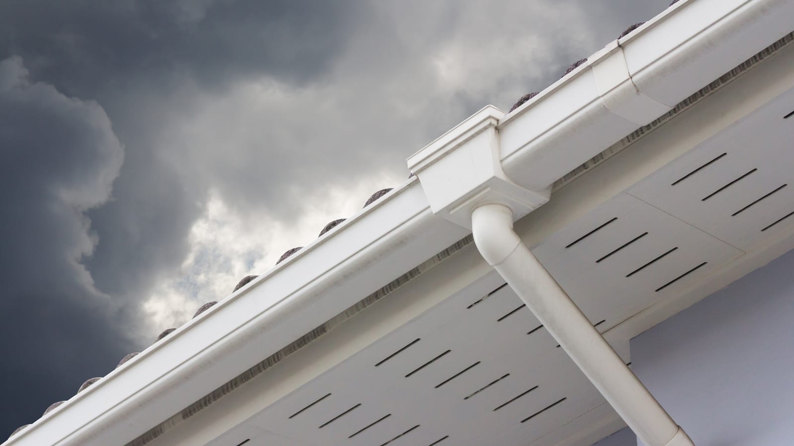 New white UPVC fascias, soffits and guttering on a house